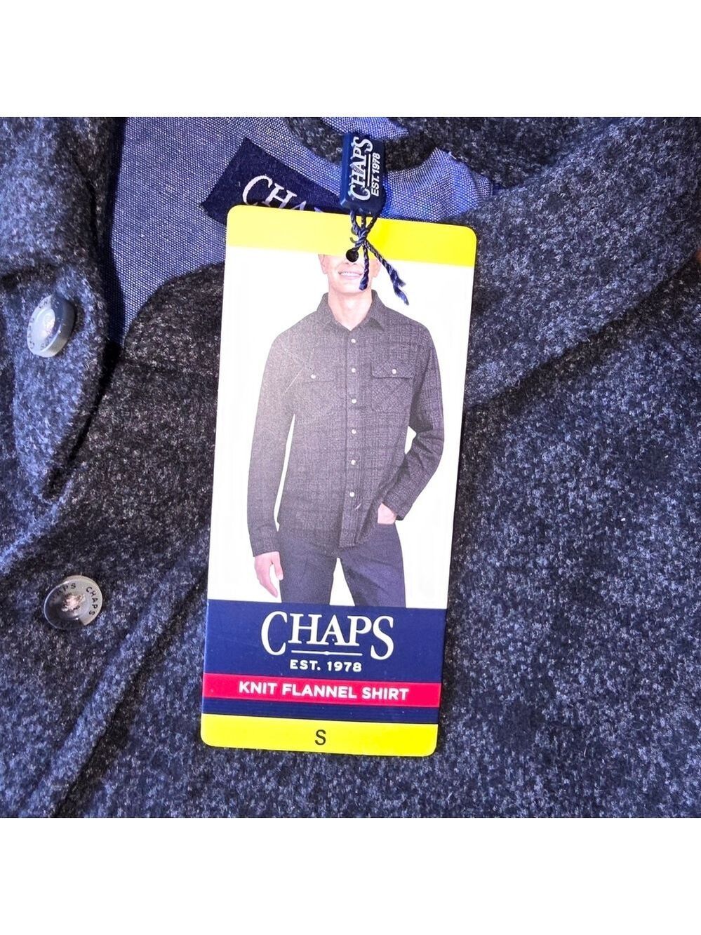 Chaps Men's Plaid Flannel NWT Shirt Small #LS25 - Picture 3 of 13